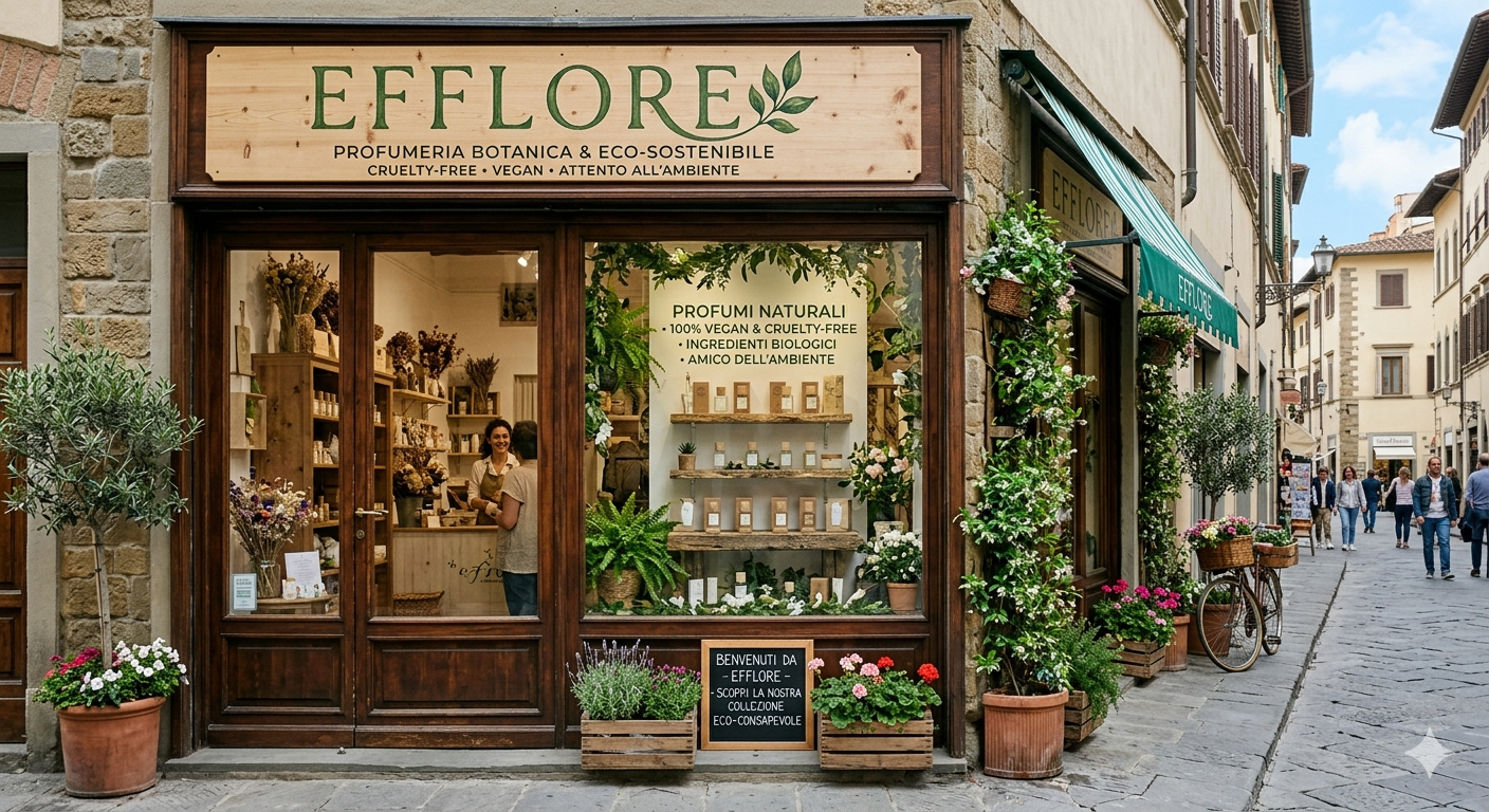 Vetrina esterna della boutique Efflore